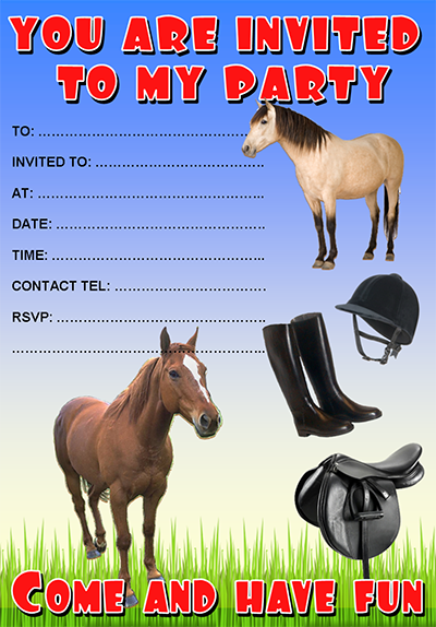 Free Horse Party Invitation